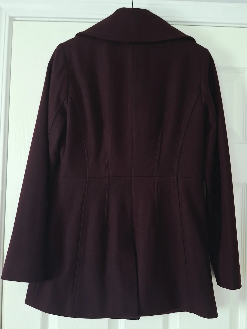 Michael Kors Wool Blend Double Breasted Peacoat Burgundy XS - MINT